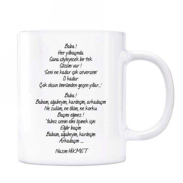 Baba Nazım Hikmet Şiirli Kupa Bardak