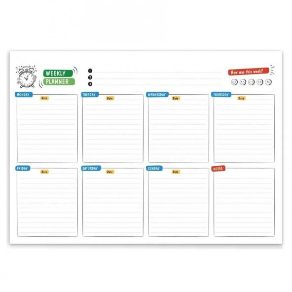 Mod Haftalık Planlama Not Defteri Mode Weekly Planner Notebook - 2