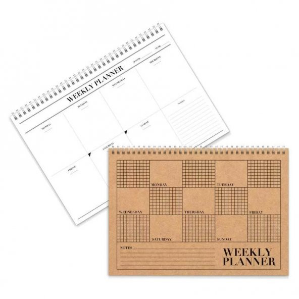 Haftalık Planlayıcı (Sümen) Günler - A4 Boy Kraft Kapak
