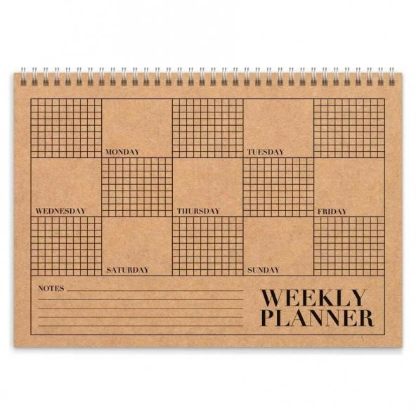 Haftalık Planlayıcı (Sümen) Günler - A4 Boy Kraft Kapak - 2