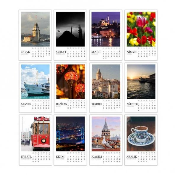 Ahşap Tabanlı İstanbul Masa Takvimi - 4