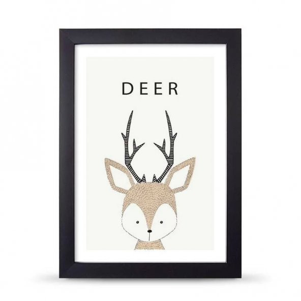 Deer Geyik Poster Çerçeve - 21x30 cm A4 Boy
