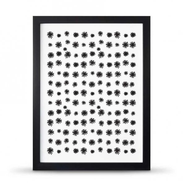 Siyah Beyaz Desen Poster Çerçeve - 30x40 cm Büyük Boy