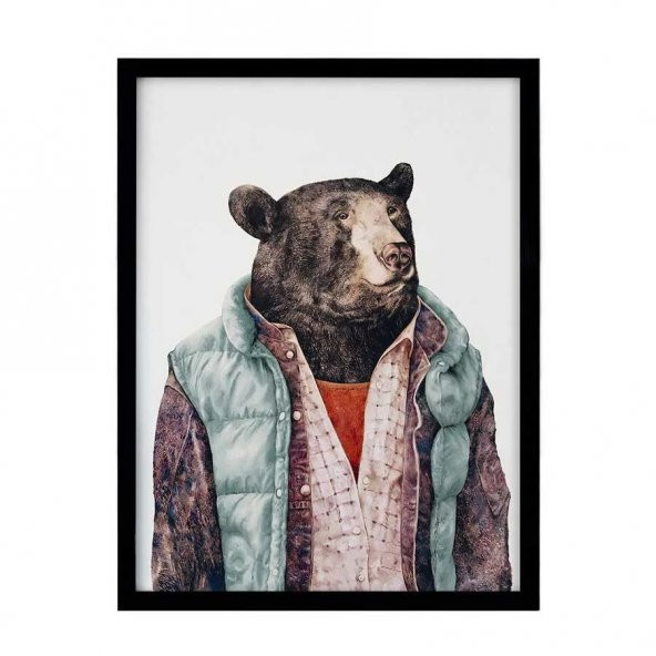 Ayı Poster Çerçeve - 30x40 cm Büyük Boy