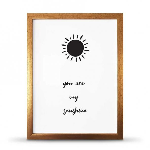 You Are Sunshine Sen Gün Işığımsın Çerçeveli Afiş Poster - 30x40 cm Büyük Boy