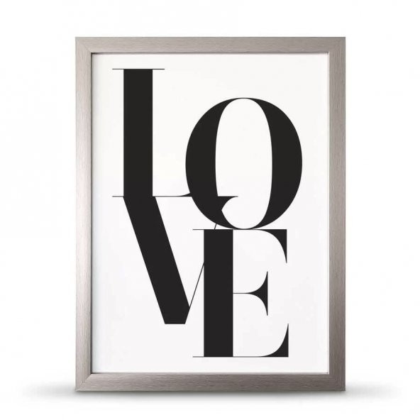 Love Aşk Çerçeveli Afiş Poster - 30x40 cm Büyük Boy
