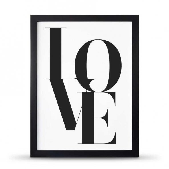 Love Aşk Çerçeveli Afiş Poster - 30x40 cm Büyük Boy - 2