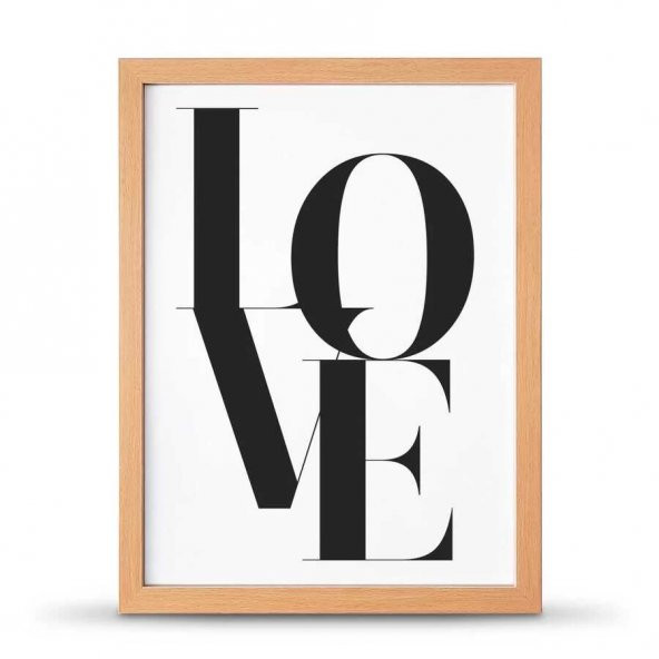 Love Aşk Çerçeveli Afiş Poster - 30x40 cm Büyük Boy - 3