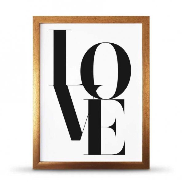Love Aşk Çerçeveli Afiş Poster - 30x40 cm Büyük Boy - 4