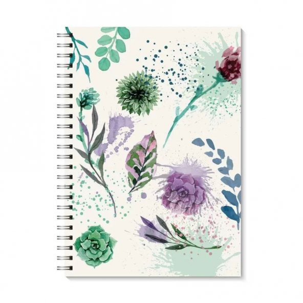İkili Çiçekli A5 Spiralli Defter - 2