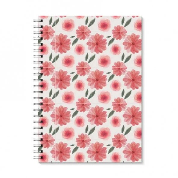 Üçlü Çiçekli A5 Spiralli Defter - 2