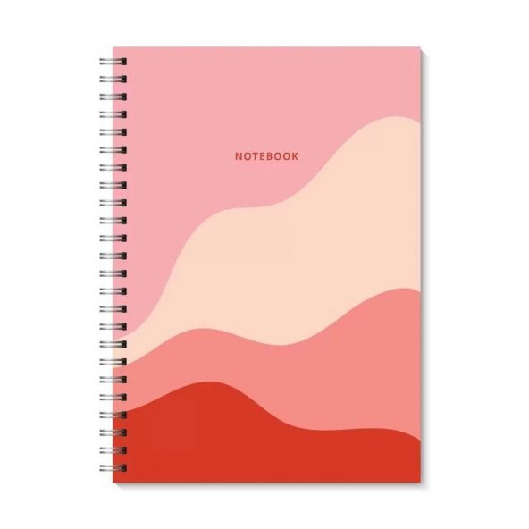 Soyut Boho Manzara Spiralli İkili A5 Defter - 2