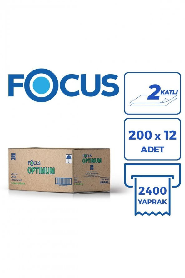 Focus Optimum Z Katlı Havlu 200lü 48 Paket 20 x 24 cm.