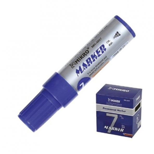 Permanent Markör Marker Kesik Uçlu Koli Kalemi Mavi 7 mm Mr-6010 1 Adet - 2