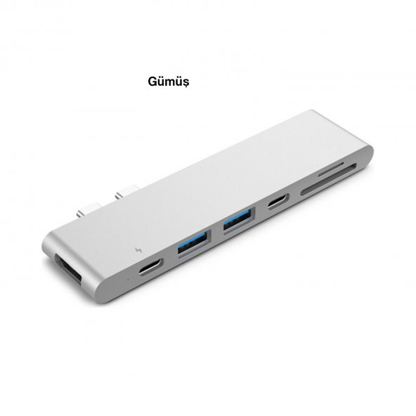 Type-C Adaptör USB Çoğaltıcı DHMI Dönüştürücü SD-MicroSD Kart Okuyucu