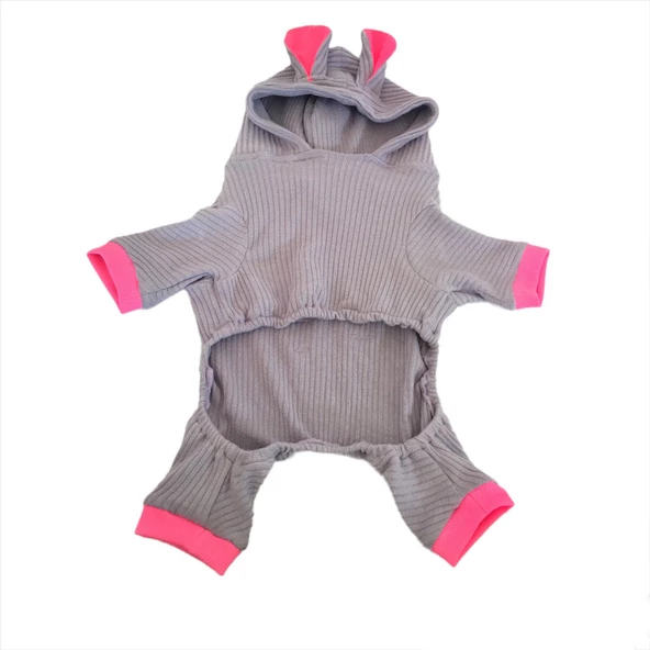 Sweet Bunny Kulaklı Köpek Tulumu Kıyafeti - 8