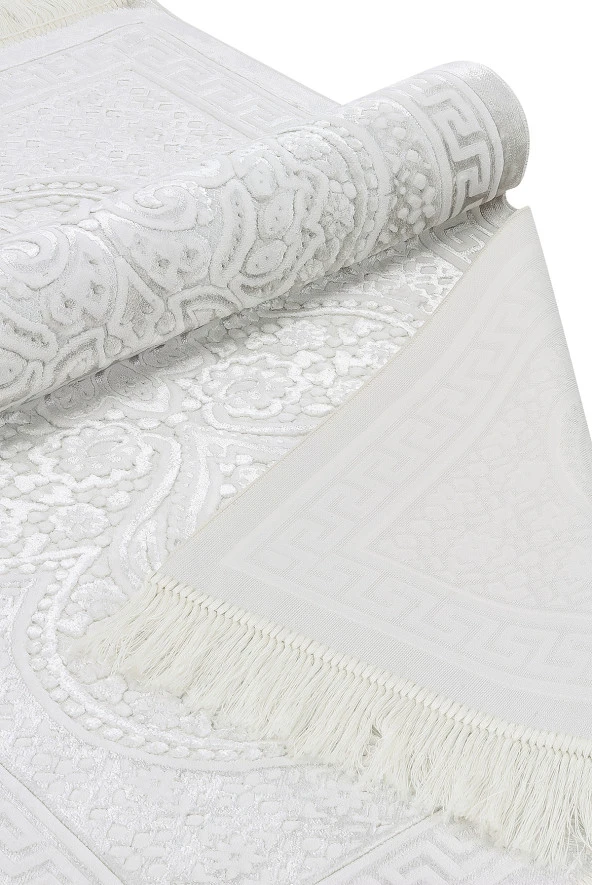 Kadife Seccade İnci Velvet Pearl - Krem - Resim 3