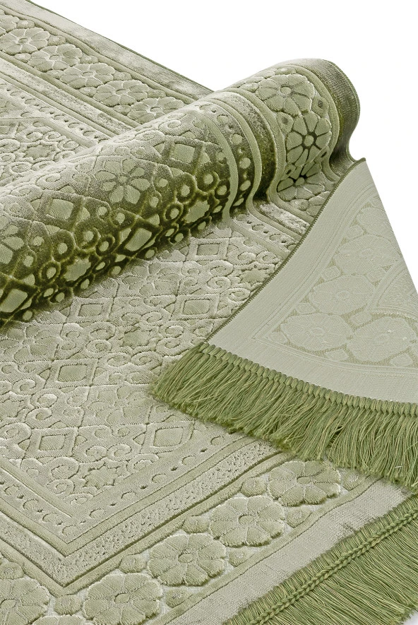 Kadife Seccade İnci Velvet Pearl - Yeşil - Resim 3