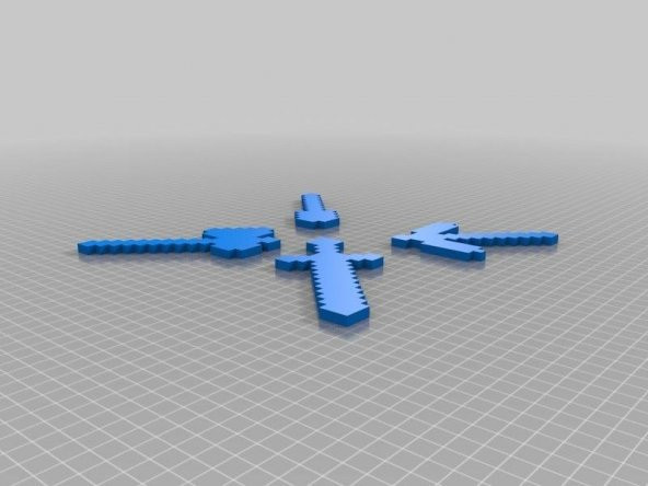 Elmas Minecraft Araçları: Kazma, Balta, Kürek Ve Kılıç Plastik Aparat - 1