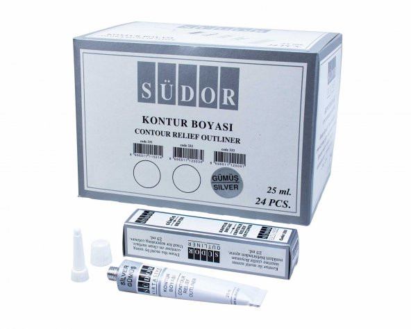 Kontur Boyası Gümüş 25 ML 24Lü Paket