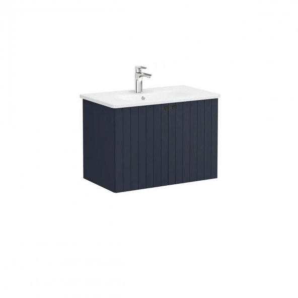 Vitra Root Groove 80 cm Lacivert Kapaklı Banyo Dolabı Alt Modül Lavabo