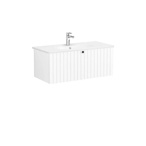Vitra Root Groove 100 cm Beyaz Çekmeceli Banyo Dolabı Alt Modül Lavabo