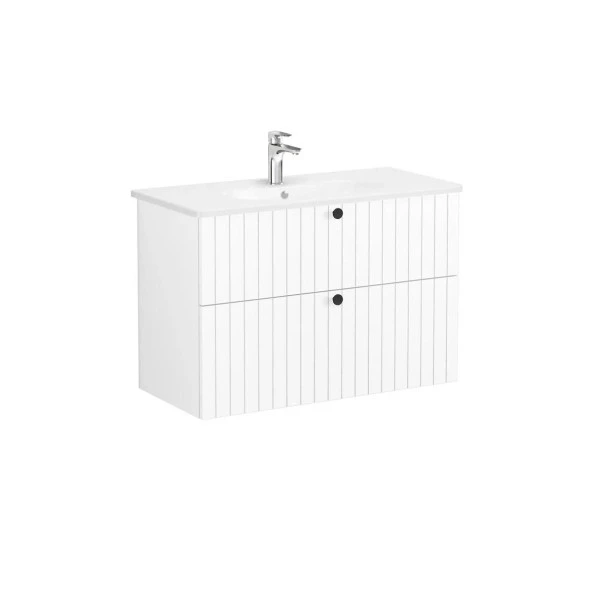 Vitra Root Groove 100 cm Beyaz Çekmeceli Banyo Dolabı Alt Modül Lavabo