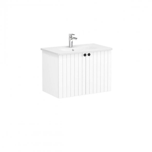 Vitra Root Groove 80 cm Beyaz Kapaklı Banyo Dolabı Alt Modül Lavabo