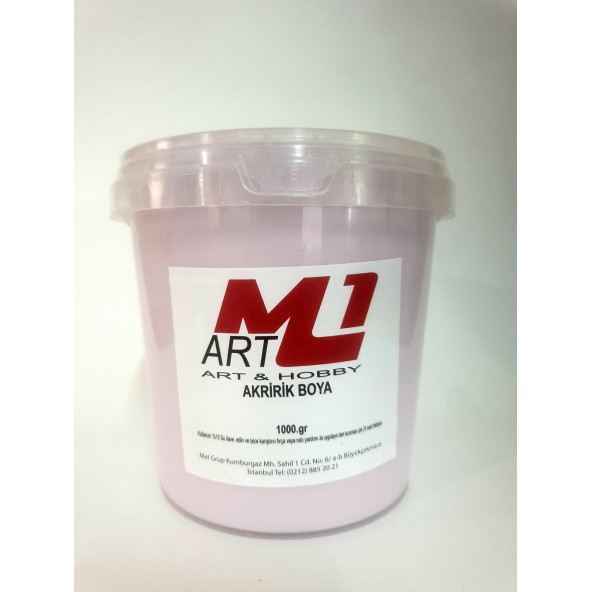 M1 ART Akrilik Boya 1.kg --10 Renk Seçeneği, Ahşap, Tuval, Seramik , Duvar ,Taş - 3
