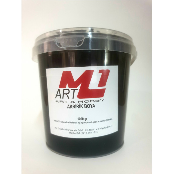 M1 ART Akrilik Boya 1.kg --10 Renk Seçeneği, Ahşap, Tuval, Seramik , Duvar ,Taş - 5
