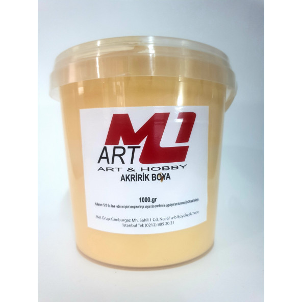 M1 ART Akrilik Boya 1.kg --10 Renk Seçeneği, Ahşap, Tuval, Seramik , Duvar ,Taş - 7