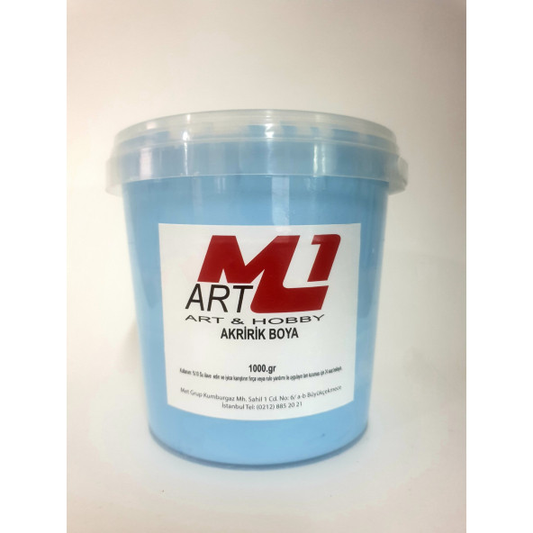 M1 ART Akrilik Boya 1.kg --10 Renk Seçeneği, Ahşap, Tuval, Seramik , Duvar ,Taş - 9