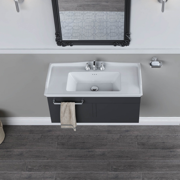 Turkuaz Cerastyle Kapadokya Etajer Uyum Damlalık Lavabo 65x48 Cm