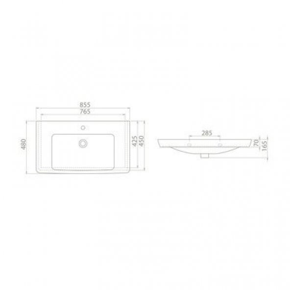 Turkuaz Cerastyle Porto D Etajer Uyumlu Lavabo 85x48 cm - 3