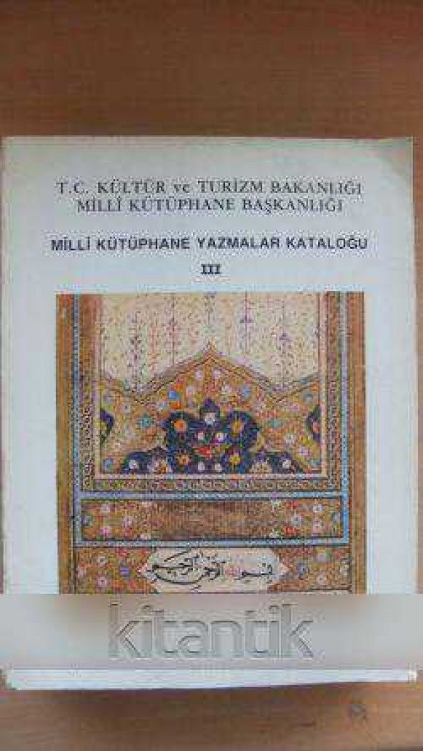 MİLLİ KÜTÜPHANE YAZMALAR KATALOĞU   III ürün görseli 1