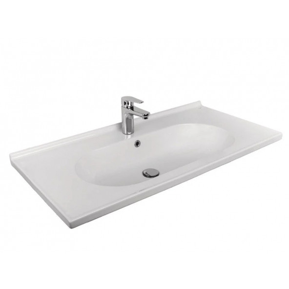 Orka Likya 100 cm MDF Antrasit Banyo Dolabı Alt Modül ve Lavabo - 4