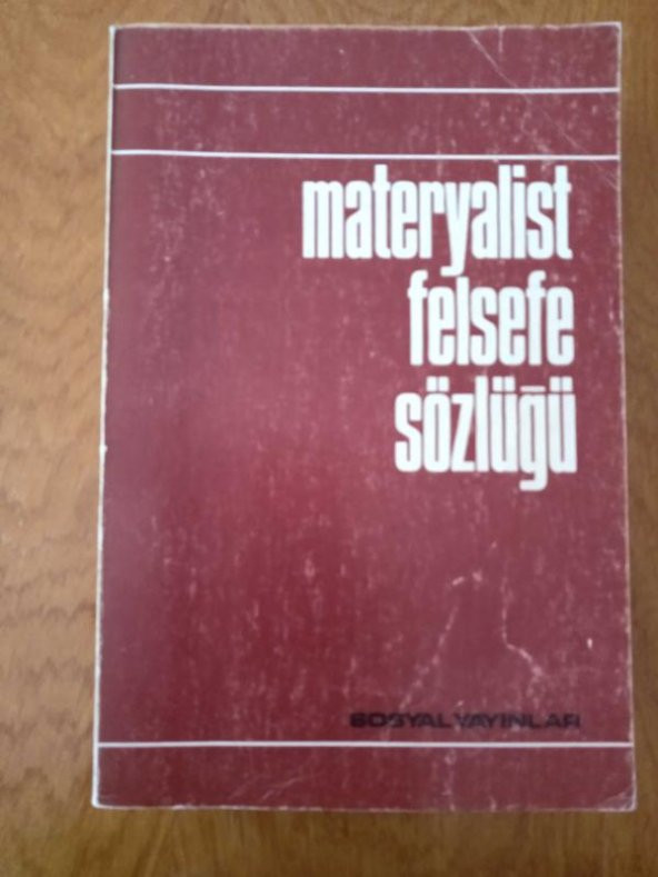 MATERYALİST  FELSEFE SÖZLÜĞÜ