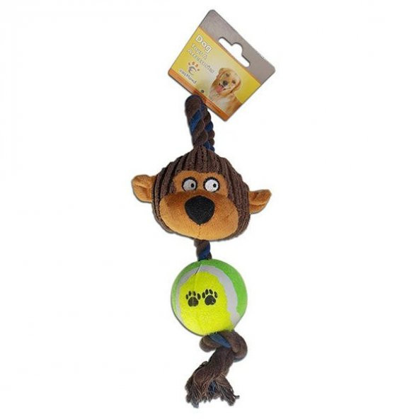 Eastland Köpek Oyuncağı Peluş Maymun ve Stres Toplu Diş İpi 3 35 x 12 cm