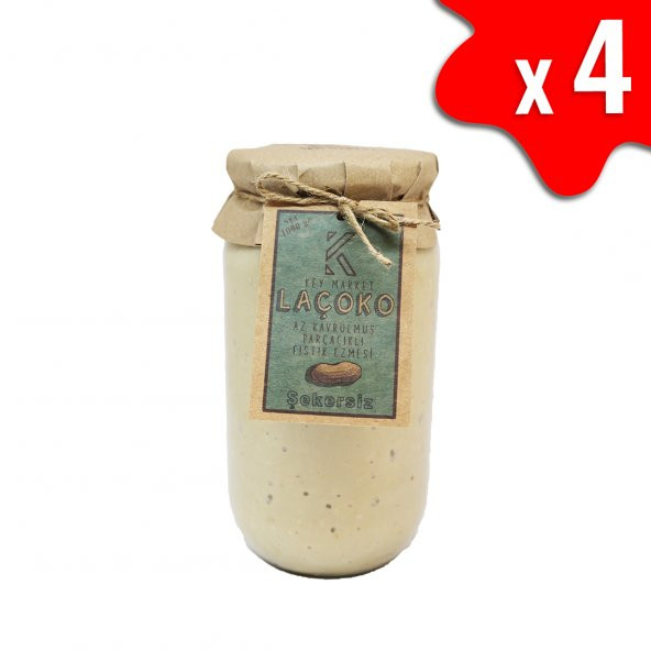 Laçoko Doğal Az Kavrulmuş Çiğ Parçacıklı Extra Crunchy Fıstık Ezmesi 4 x 1 KG