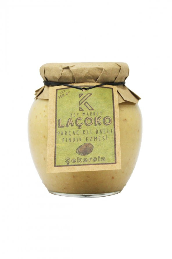 Laçoko Şekersiz Katkısız Glutensiz Doğal Parçacıklı Ballı Fındık Ezmesi 350 G