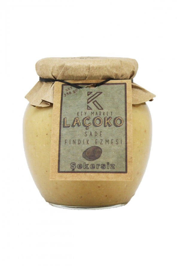 Laçoko Şekersiz Katkısız Glutensiz Vegan Doğal Sade Fındık Ezmesi 350 G