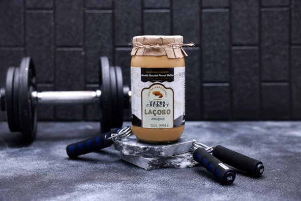 Laçoko 2kg İsme Özel Şekersiz,Glutensiz,Doğal Çifte Kavrulmuş Parçacıklı Extra Crunchy Fıstık Ezmesi - 4