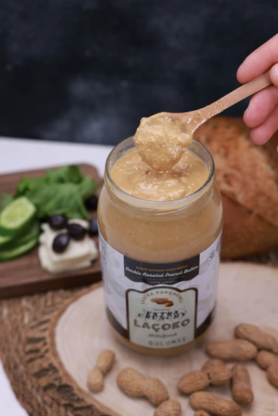 Laçoko 2kg İsme Özel Şekersiz,Glutensiz,Doğal Çifte Kavrulmuş Parçacıklı Extra Crunchy Fıstık Ezmesi - 2