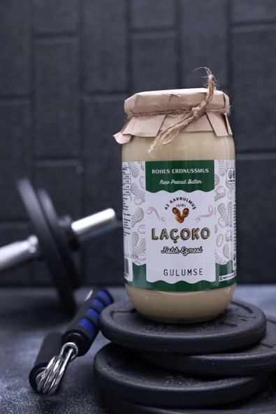 LAÇOKO 1Kg İsme Özel Şekersiz,Saf,Katkısız,Glutensiz,Vegan,Doğal Az Kavrulmuş(Çiğ) Fıstık Ezmesi - 6