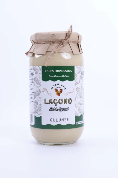 LAÇOKO 1Kg İsme Özel Şekersiz,Saf,Katkısız,Glutensiz,Vegan,Doğal Az Kavrulmuş(Çiğ) Fıstık Ezmesi - 2