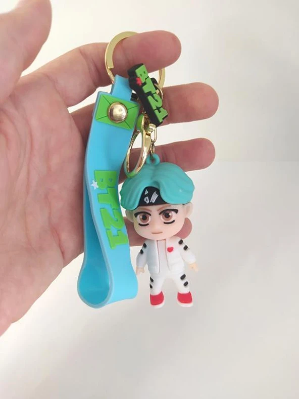 BTS Karakter Figür Silikon Anahtarlık Çanta Süsü Oyuncak Aksesuar 12816 - Resim 2