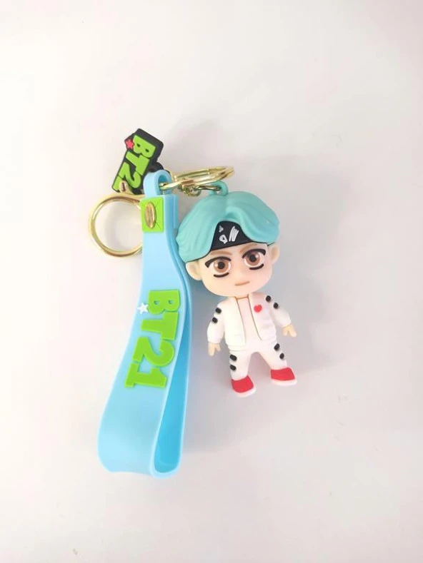 BTS Karakter Figür Silikon Anahtarlık Çanta Süsü Oyuncak Aksesuar 12816 - Resim 3