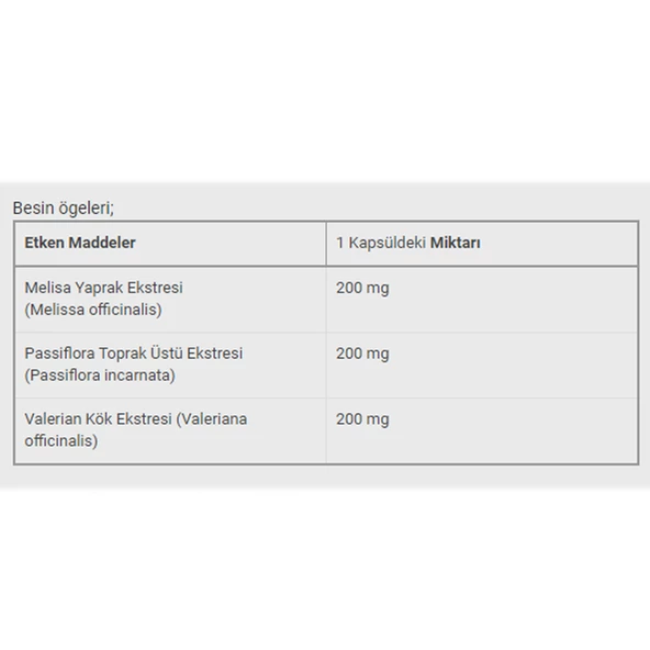 Dinamis Passiflora Melissa Valeriana 30 Kapsül - 2