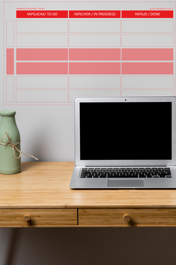 Kanban Planlayıcı - Yapışkansız Tutunan Akıllı Kağıt & Silgili Tahta Kalemi Hediyeli ürün görseli 1