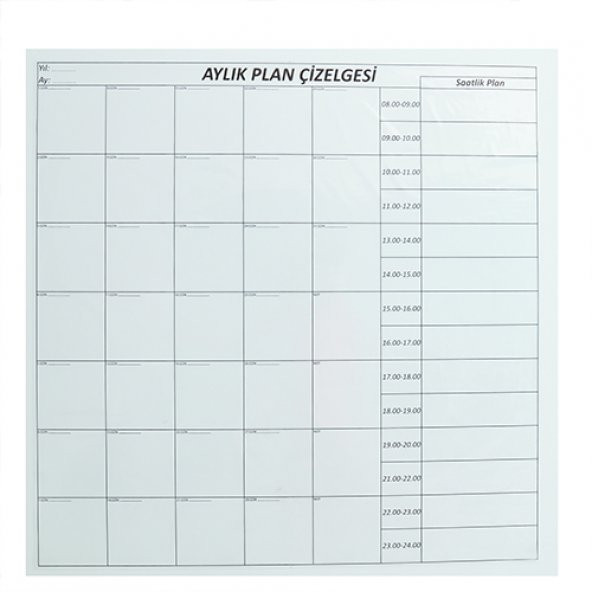 Aylık Plan Çizelgesi - Yapışkansız Tutunan Akıllı Kağıt & Silgili Tahta Kalemi Hediye - 5